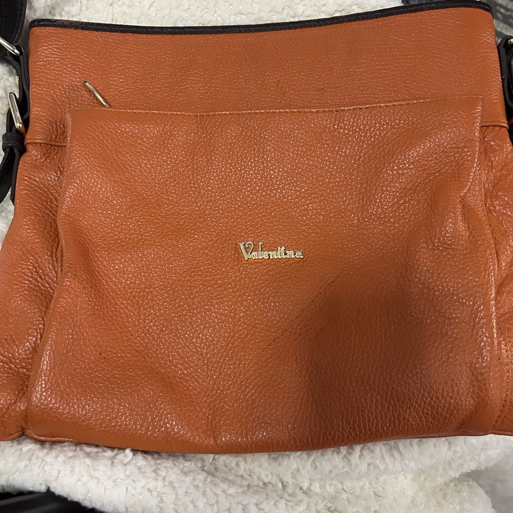 Valentina Burnt Orange Leather Shoulder Bag